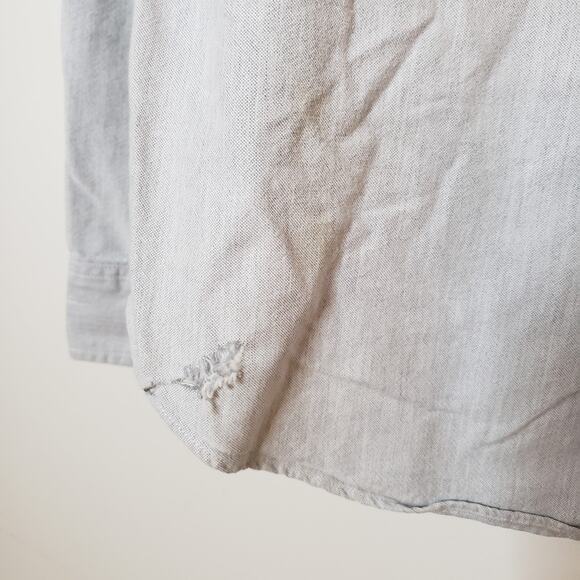 J. Crew Casual Rugby Buttondown Shirt Gray White Men's XL - Picture 6 of 9